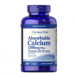   Puritan's Pride Absorbable Calcium 1200 mg Plus Vitamin D3 25 mcg (100 softgels)