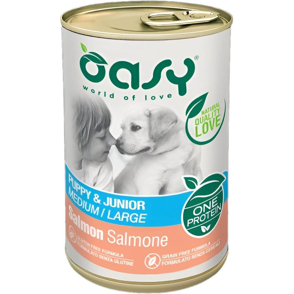 OASY One Protein Formula Puppy & Junior Medium/Large з лососем 400 г (8053017344508) - зображення 1