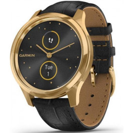   Garmin vivomove Luxe Pure Gold-Black Leather (010-02241-22)