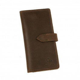   Grande Pelle Темно-коричневий стильний гаманець ручної роботи  (13014)
