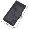 Grande Pelle Великий шкіряний гаманець чорного кольору з хлястиком на магніті  67810 - зображення 3