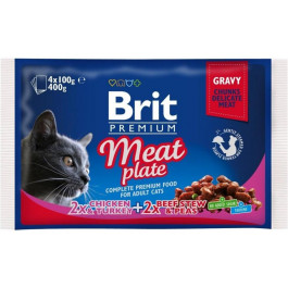 Brit Premium Cat pouch Мясная тарелка в соусе 4x100 г (8595602506262)