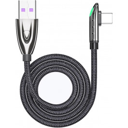   Essager Bullet Train Cable 6A 66W USB-A to Type-C 2m Black (EXCT-FXHA01)