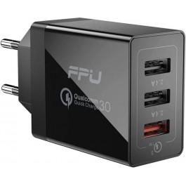   Essager Fangbo 30W 3xUSB-A Black (ECTQC3-FBB01)