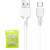 Hoco X13 USB Type-A to USB Type-C 1m White (6957531061199) - зображення 1