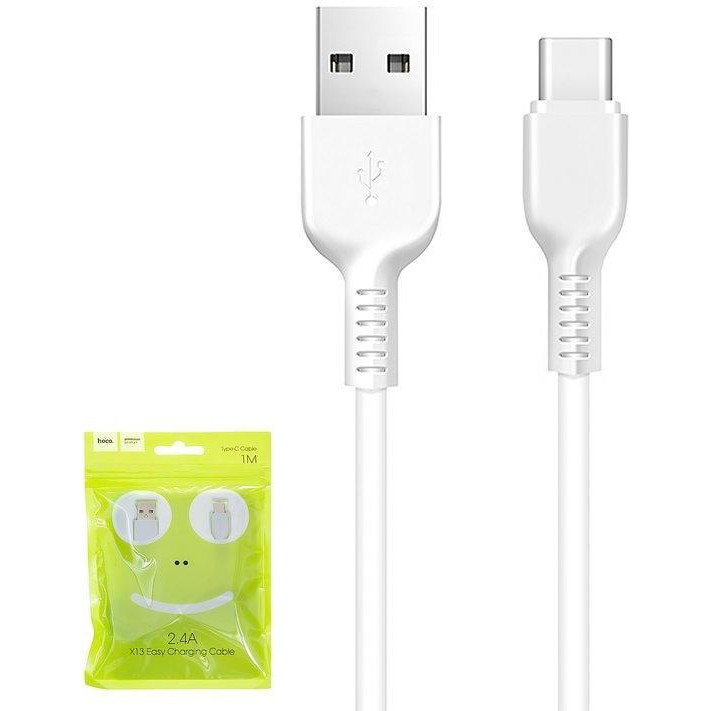 Hoco X13 USB Type-A to USB Type-C 1m White (6957531061199) - зображення 1