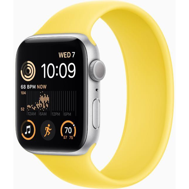 Apple Watch SE 2 GPS 44mm Silver Aluminum Case with Canary Yellow Solo Loop (MNLD3+MQW33) - зображення 1