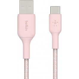   Belkin Braided+Strap USB Type-A to USB Type-C 1.5m Pink (F2CU075-05-C00-OEM)