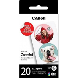 Canon ZINK 1.3 Pre-Cut Circle Sticker Pack 20 sheets (4967C003)