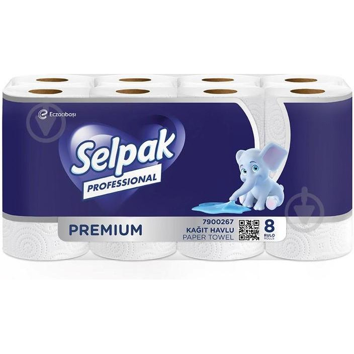 Selpak Паперові рушники  Professional Premium, двошарові, 8 рулонів (8690530118218) - зображення 1