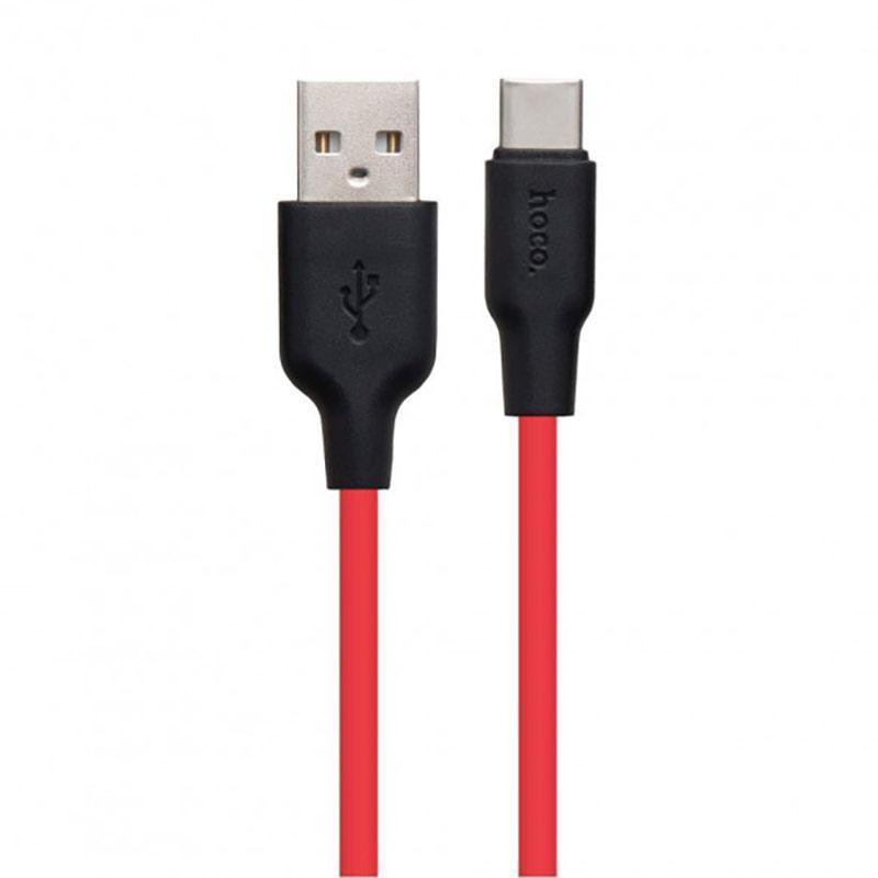 Hoco X21 USB Type-C 1m Black/Red - зображення 1