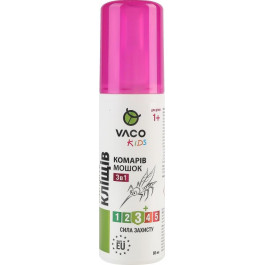 VACO Спрей  3 в 1 від комарів, кліщів і мошок для дітей від 1 року 80мл (DV00035UA)