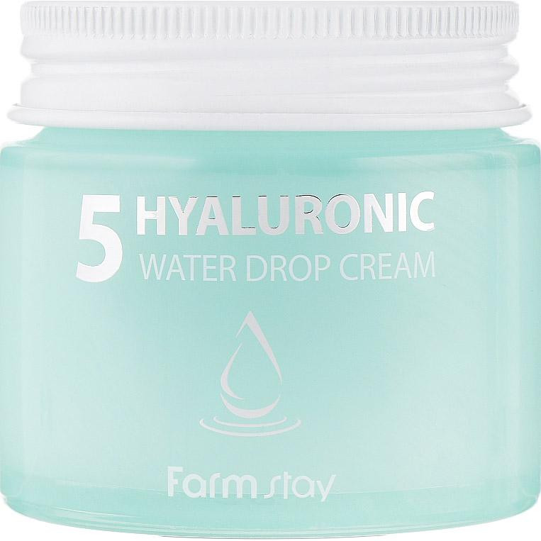 FarmStay Увлажняющий крем  Hyaluronic 5 Water Drop Cream с 5 видами гиалуроновой кислоты 80 мл (8809480772559 - зображення 1