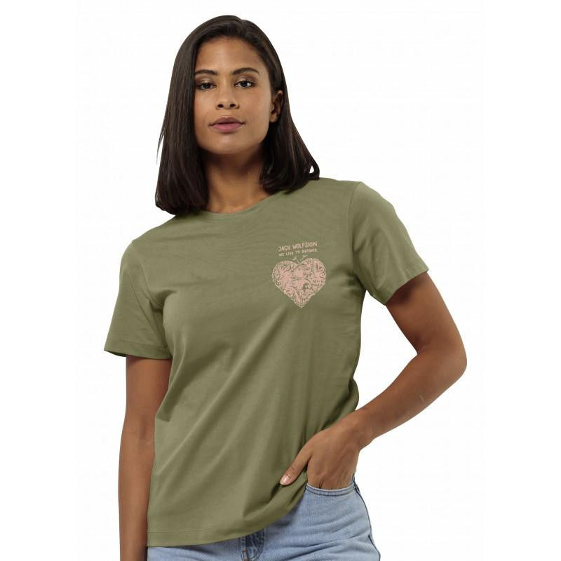 Jack Wolfskin Футболка discover heart t w (1809701_4511) M Хакі - зображення 1