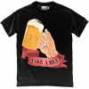 TKT Import Футболка бавовняна чорна з принтом Beer Time in Black  900090-black XXL чорний - зображення 1