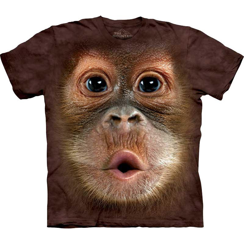 The Mountain Футболка з мавпою бавовняна коричнева  Big Face Baby Orangutan 103587 XL коричневий - зображення 1