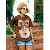 The Mountain Футболка з мавпою бавовняна коричнева  Big Face Baby Orangutan 103587 XL коричневий - зображення 3