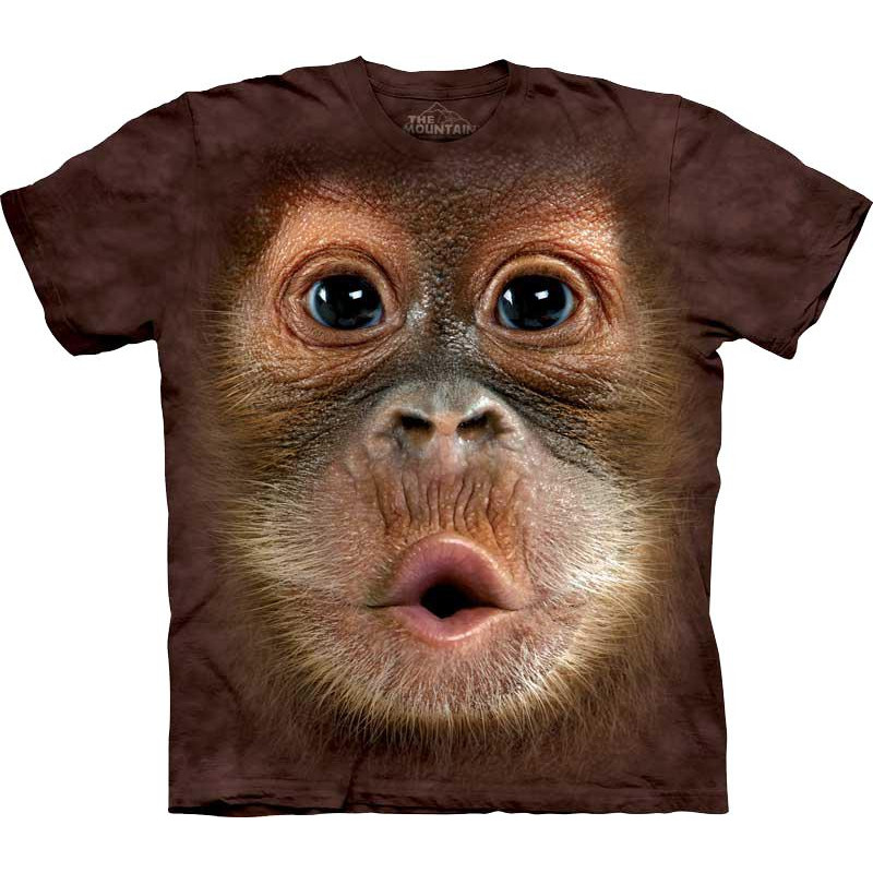 The Mountain Футболка з мавпою бавовняна коричнева  Big Face Baby Orangutan 103587 L коричневий - зображення 1