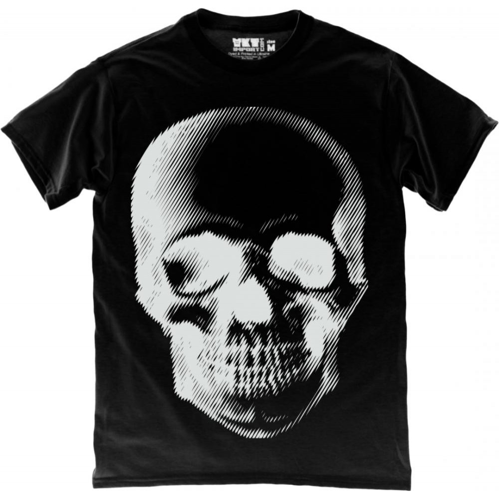 TKT Import Футболка бавовняна чорна з черепом Matrix Skull in Black  900015-black XL - зображення 1