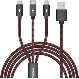   Proda PD-B65th 3 in 1 Lightning Type-C Micro USB Red (PD-B65th-RD)