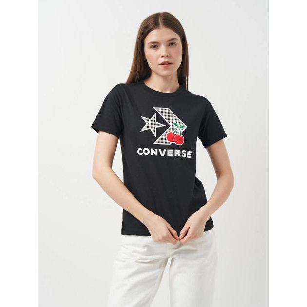 Converse Футболка бавовняна жіноча  Womens Knit T-Shirt 10026042-001 M Чорна (194434692068) - зображення 1