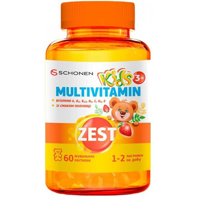 Schonen Витамины ZEST Кидз Жевательные пастилки Мультивитамин 60 шт (000001224) - зображення 1