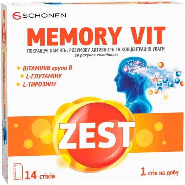 Schonen Витамины ZEST Мемори Вит 14 стиков (000000927) - зображення 1