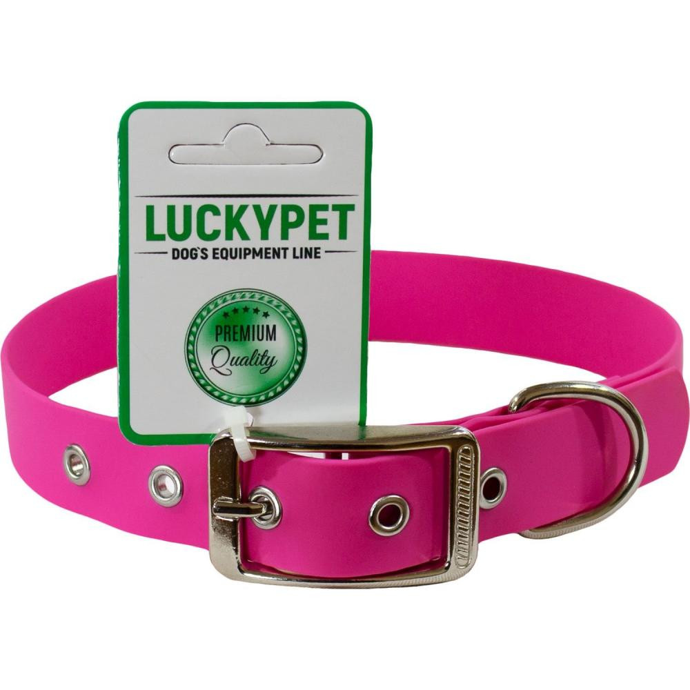 Lucky Pet Нашийник з водонепроникної стрічки  2.5 см 30-40 см Рожевий (216935) - зображення 1