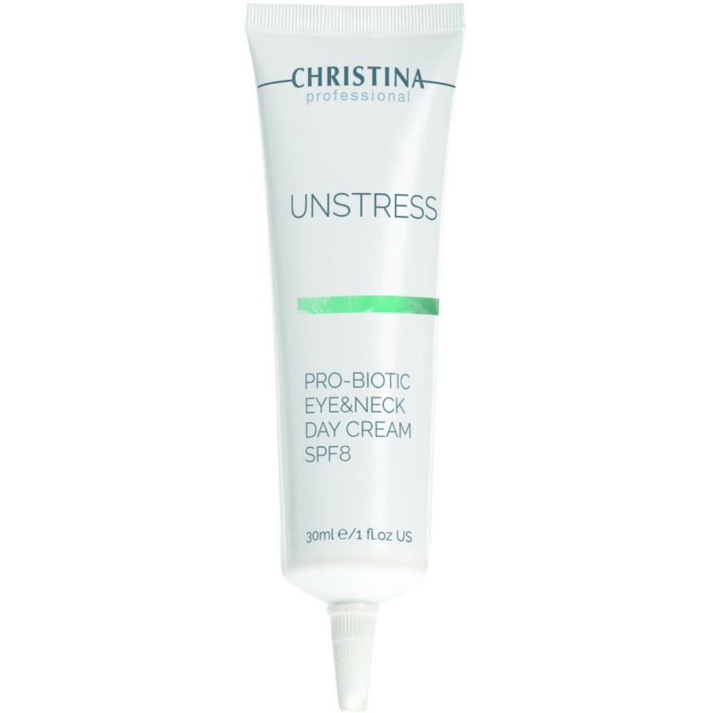 CHRISTINA Дневной крем  Unstress Pro-Biotic Day Cream Eye&Neck SPF 8 30 мл (7290100367612) - зображення 1