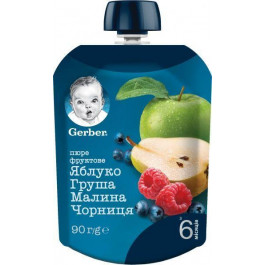   Gerber Пюре Яблоко, груша, малина и черника 90 г