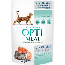 Optimeal Sterilised Cat with Salmon & Wild Blueberries in Jelly 85 г (4820269140141)