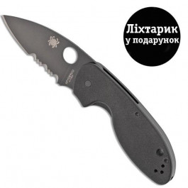   Spyderco Efficent Black Blade Serrated (C216GPSBBK)