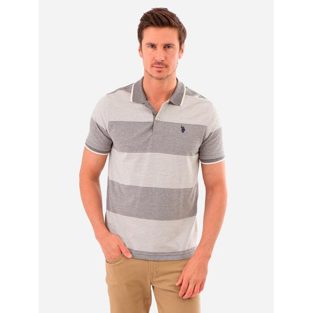 U.S. Polo Assn Поло довге чоловіче  11C040-1O00A(HEATHER GRAY) XXL Сіре - зображення 1