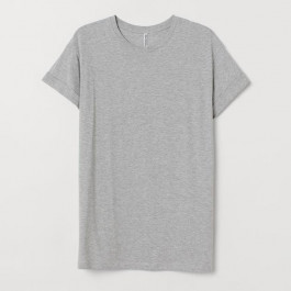   H&M Футболка бавовняна жіноча  060711053_grey M Сіра (6666000319050)