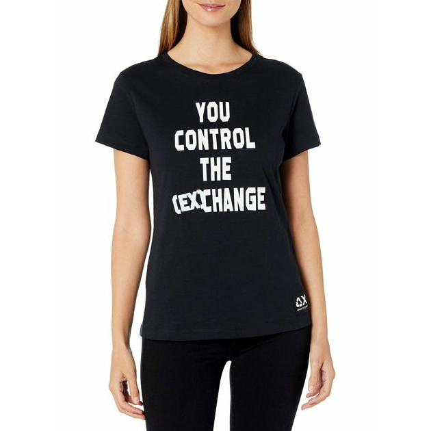 Armani Exchange Футболка бавовняна жіноча  644499601 XL Чорна (1159808929) - зображення 1