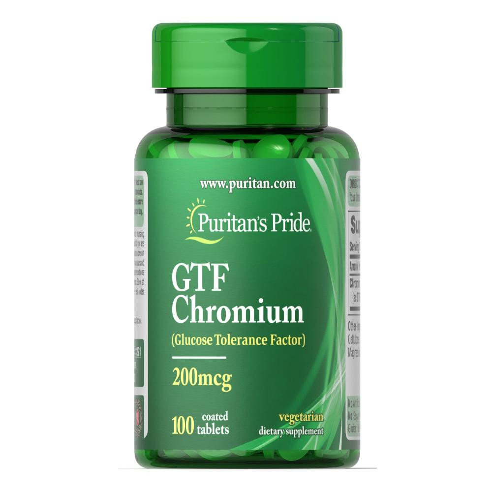 Puritan's Pride GTF Chromium 200 mcg 100 табл - зображення 1