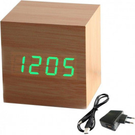   UFT Часы-будильник Wood Clock Green