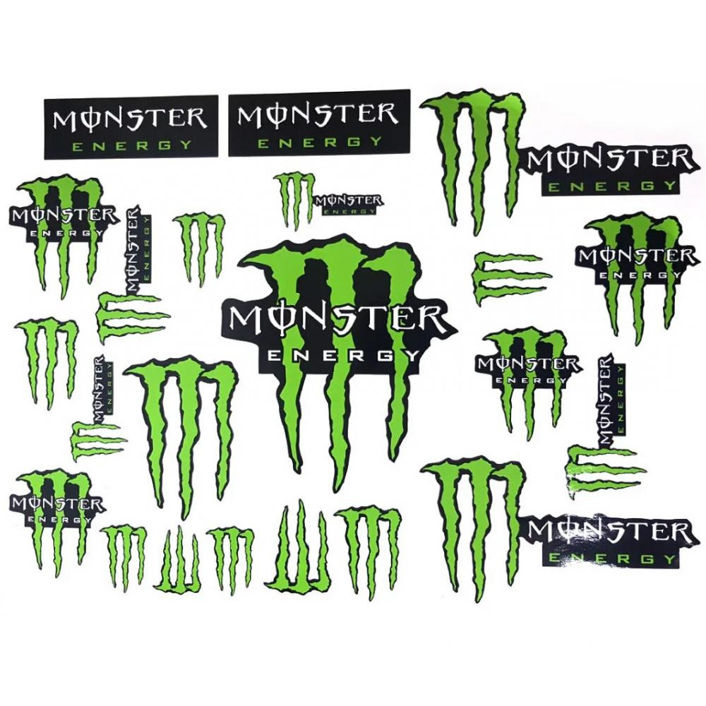 WM Наклейки логотипи аркуш А3 Green Monster - зображення 1