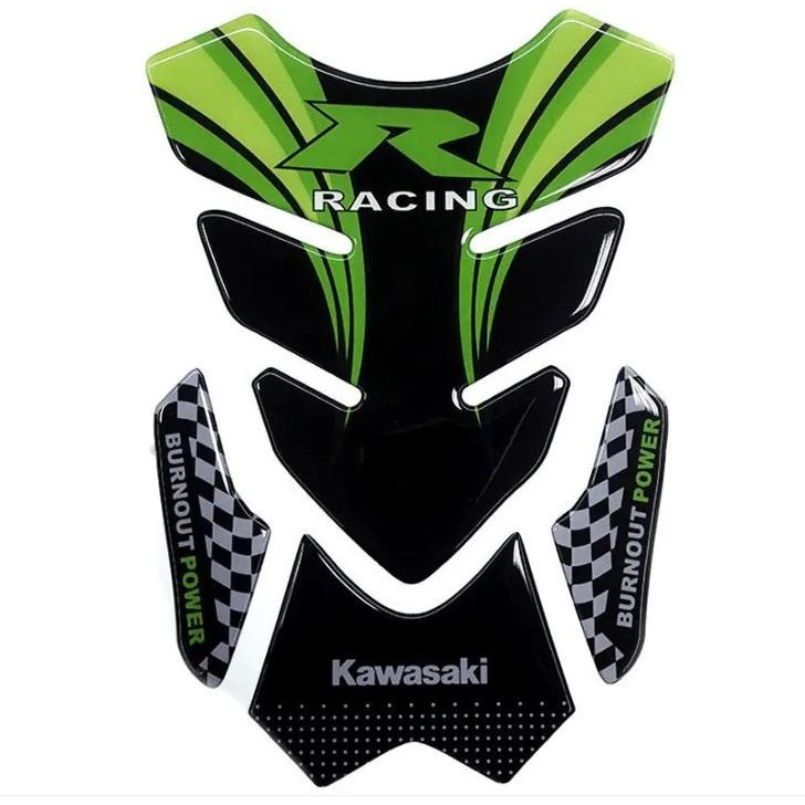 WM Наклейка на бак WM NB-4 Kawasaki Racing Green - зображення 1