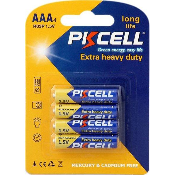 PKCELL AAA bat ZnC 4шт Extra Heavy Duty (6942449521859) - зображення 1