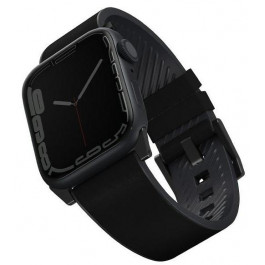   Uniq Ремінець Apple Watch Strap 49/45/44/42 mm  Straden Waterproof Leather Hybrid Midnight (Black)