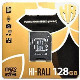   Hi-Rali 128 GB microSDHC class 10 UHS-I (U3) + SD adapter HI-128GBSD10U3-01