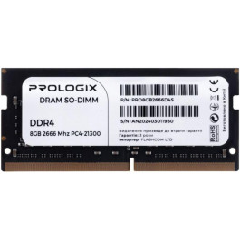 Prologix 8 GB SO-DIMM DDR4 2666 MHz (PRO8GB2666D4S)