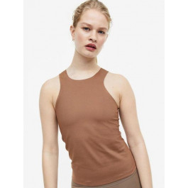   H&M Спортивний топ для фітнесу жіночий  061089883_brown L Коричневий (666600031132)