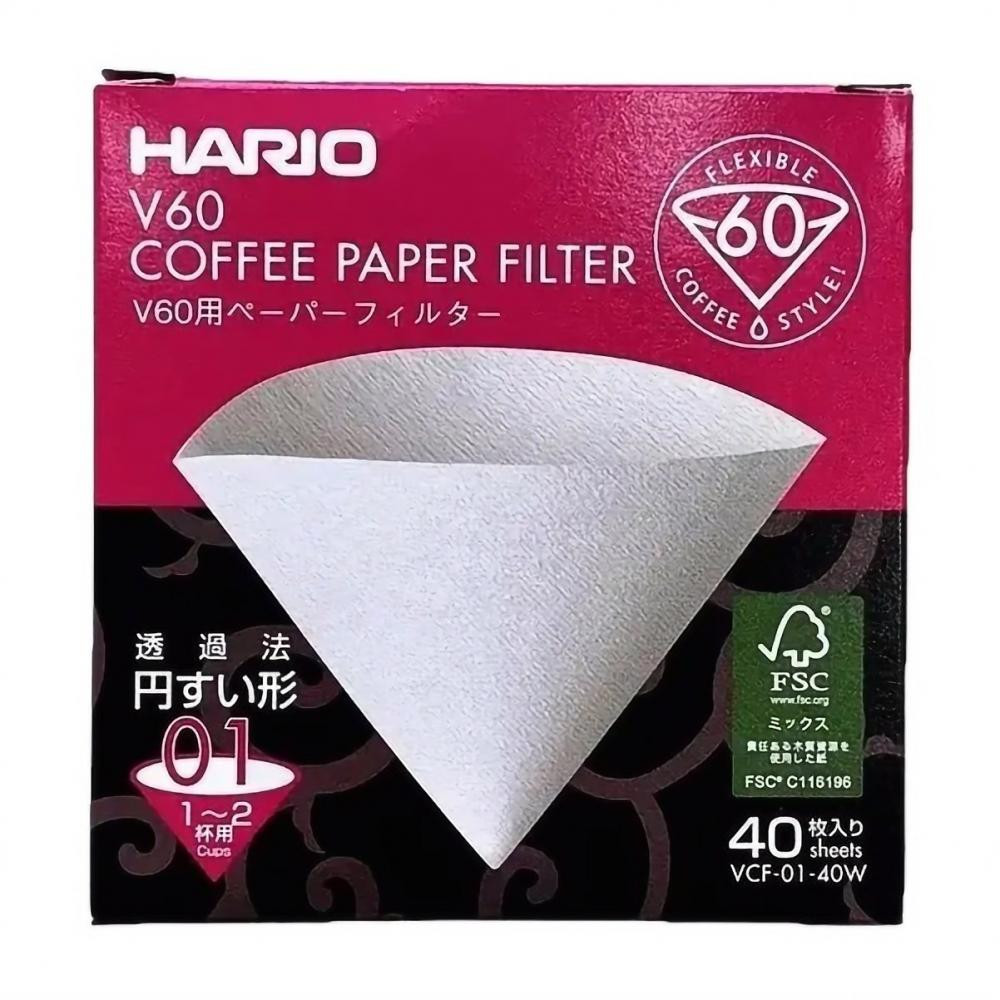 HARIO Бумажный фильтр 01 40W белый (VCF-01-40W) - зображення 1