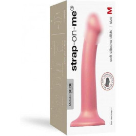 Strap-On-Me Насадка для страпона Strap-On-Me Mono Density Dildo Rose M, диам. 3,3см, однослойный силикон, гибкий