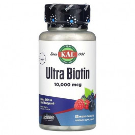   KAL Ultra Biotin 10,000 mcg 60 смоктальні таблетки