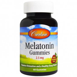   Carlson Labs Мелатонін, 2.5 мг, смак полуниці, Melatonin Gummies, 60 жува (CL49200)