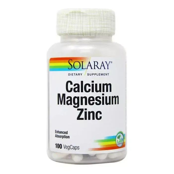 Solaray Мінерали  Кальцій Магній Цинк, Calcium Magnesium Zinc, 100 капсул (SOR-04560) - зображення 1