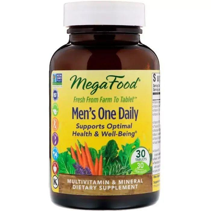 MegaFood Витамины для мужчин, Men’s One Daily, , без железа, 1 в день, 30 таблеток (MGF-10106) - зображення 1